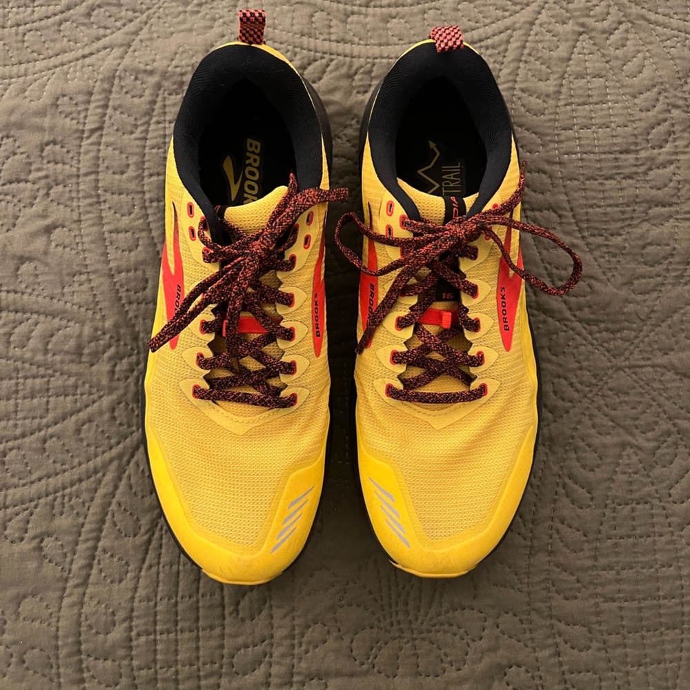 Brooks Vibrant Yellow and Red Running Shoes